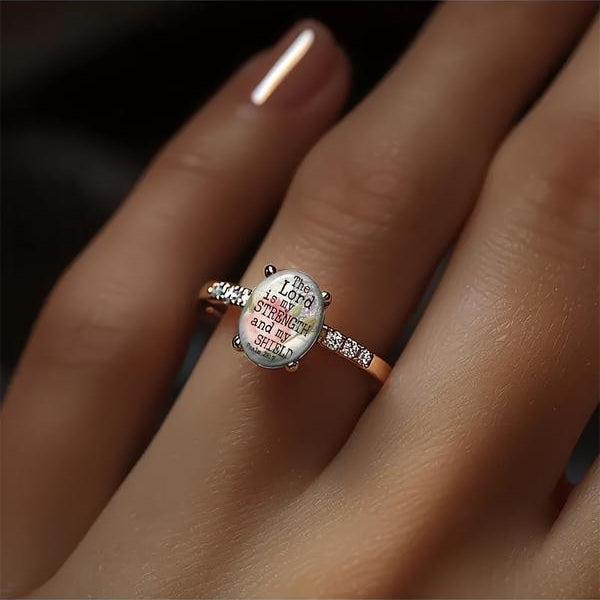 Lord Is My Strength Oval Ring