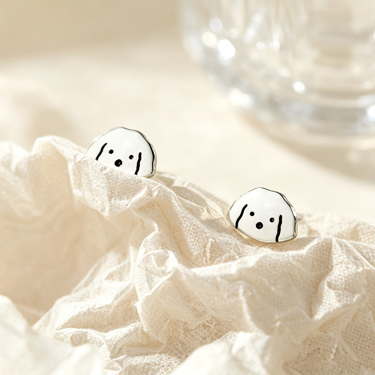Minimalist Dog Face Stud Earrings