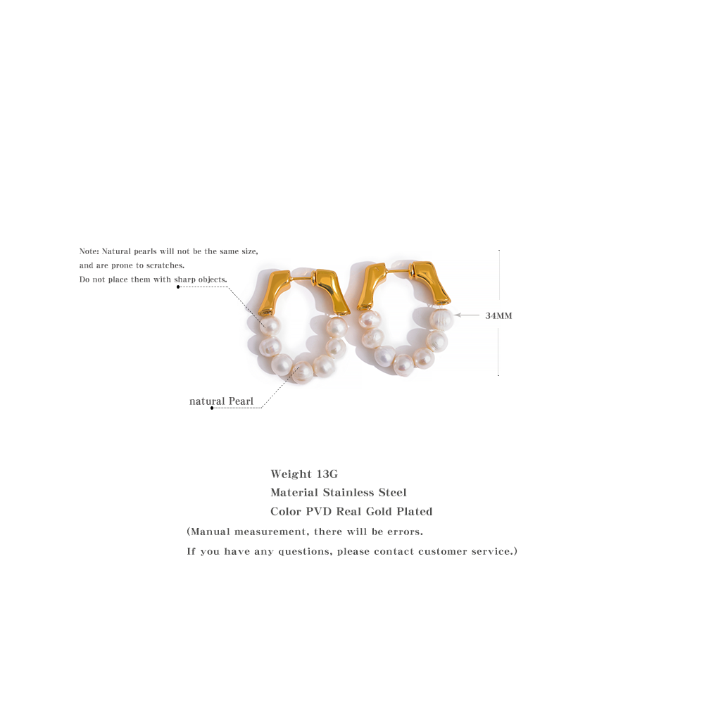 Pearl Beaded Hoop Earrings