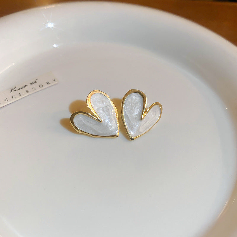 Glitter Heart Stud Earrings