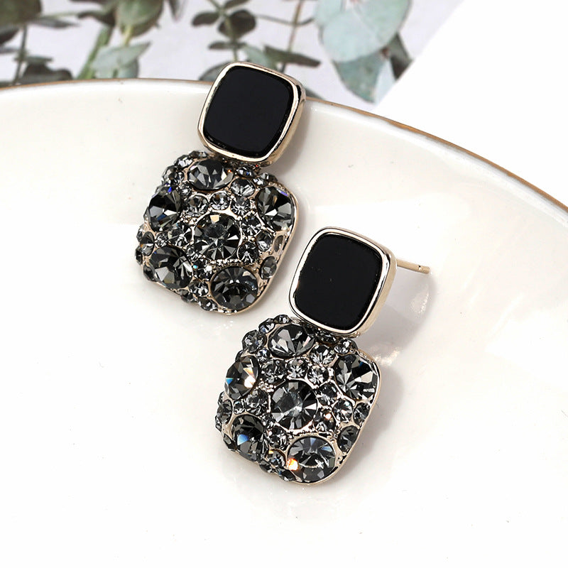 Vintage Purple Crystal Drop Earrings