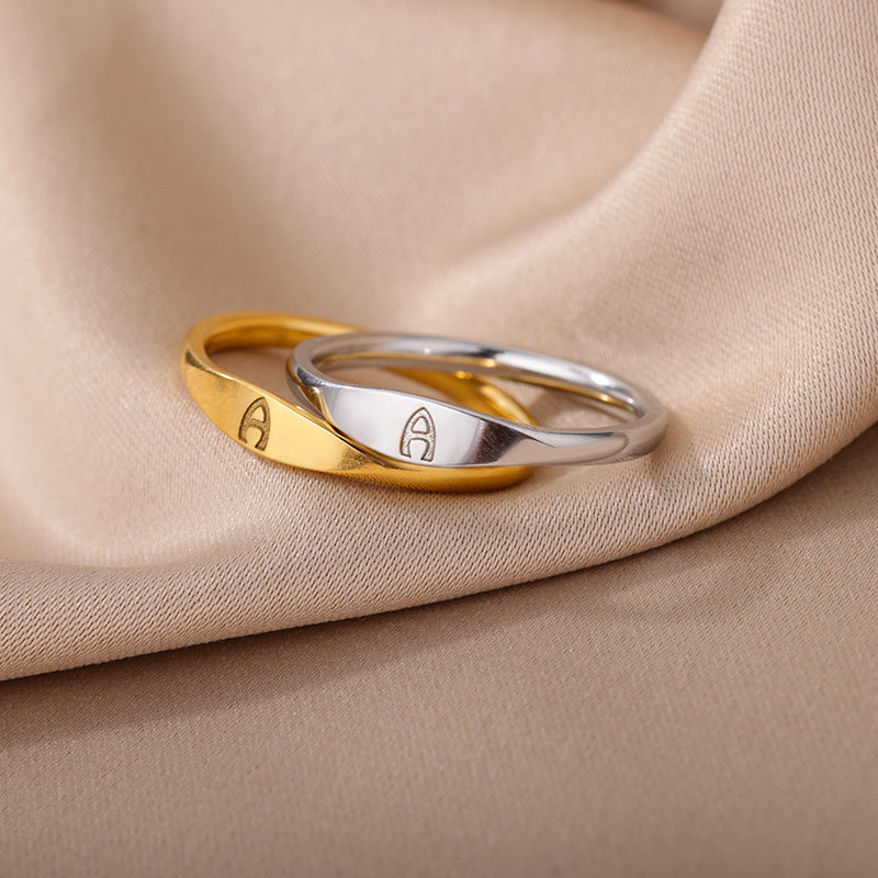 Tiny Initial Letter Ring