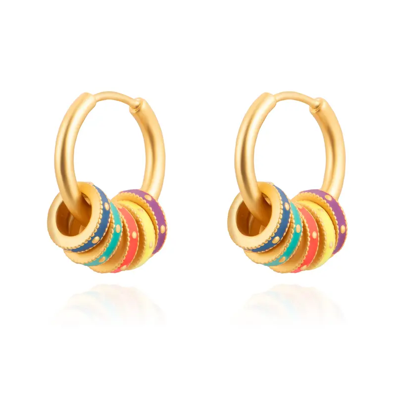 Rainbow Hoop Earrings