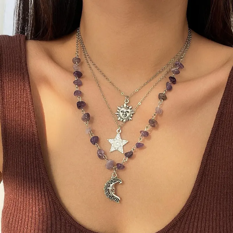 3pc Celestial Crystal Necklace