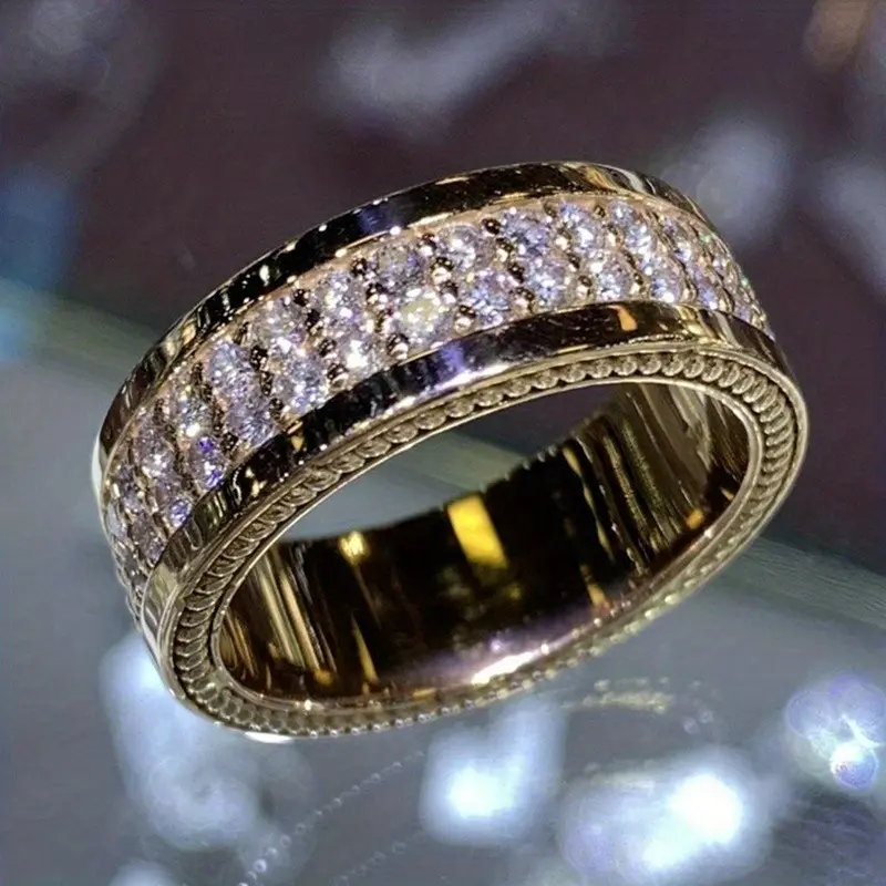 18k Plated Two Row Ring