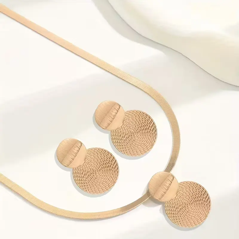 Circle Disc Necklace & Earrings Set