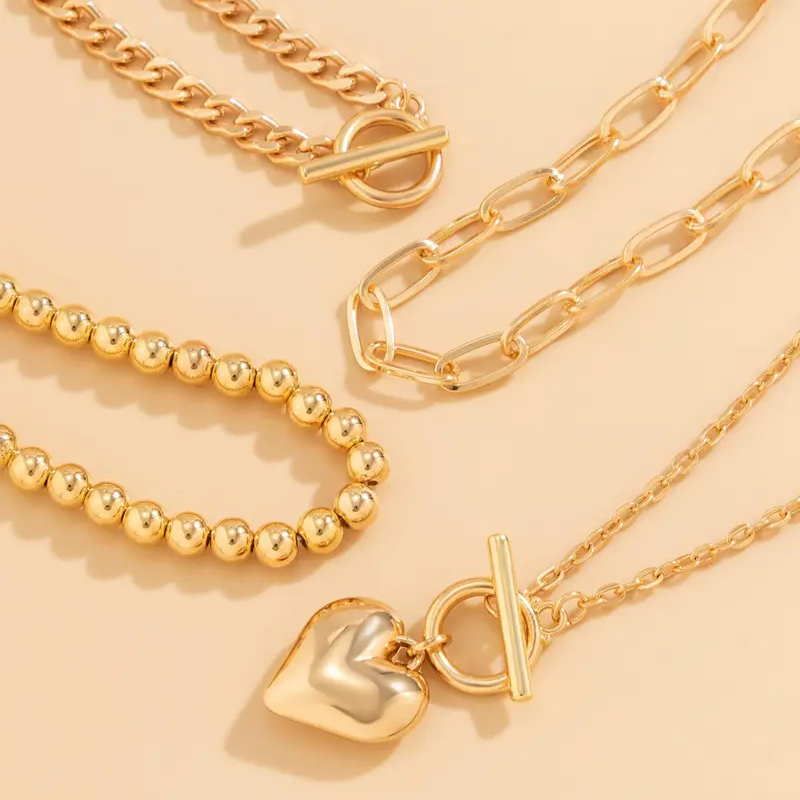 Love Heart Stackable Necklace Set