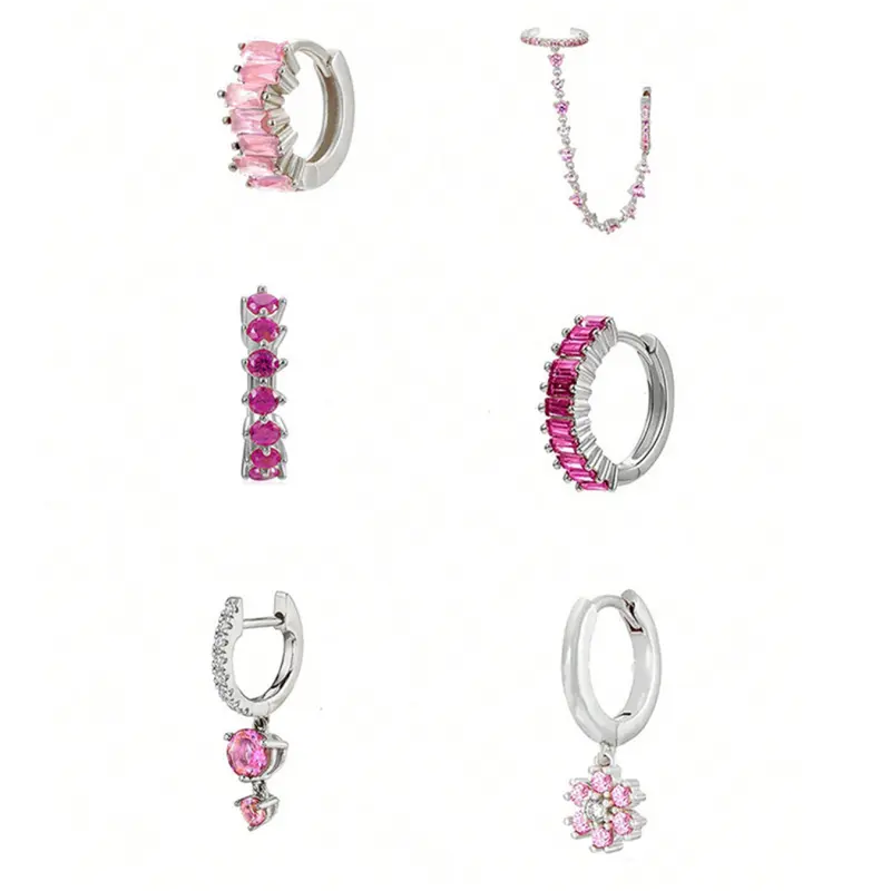 Pink Diamond Earring Set