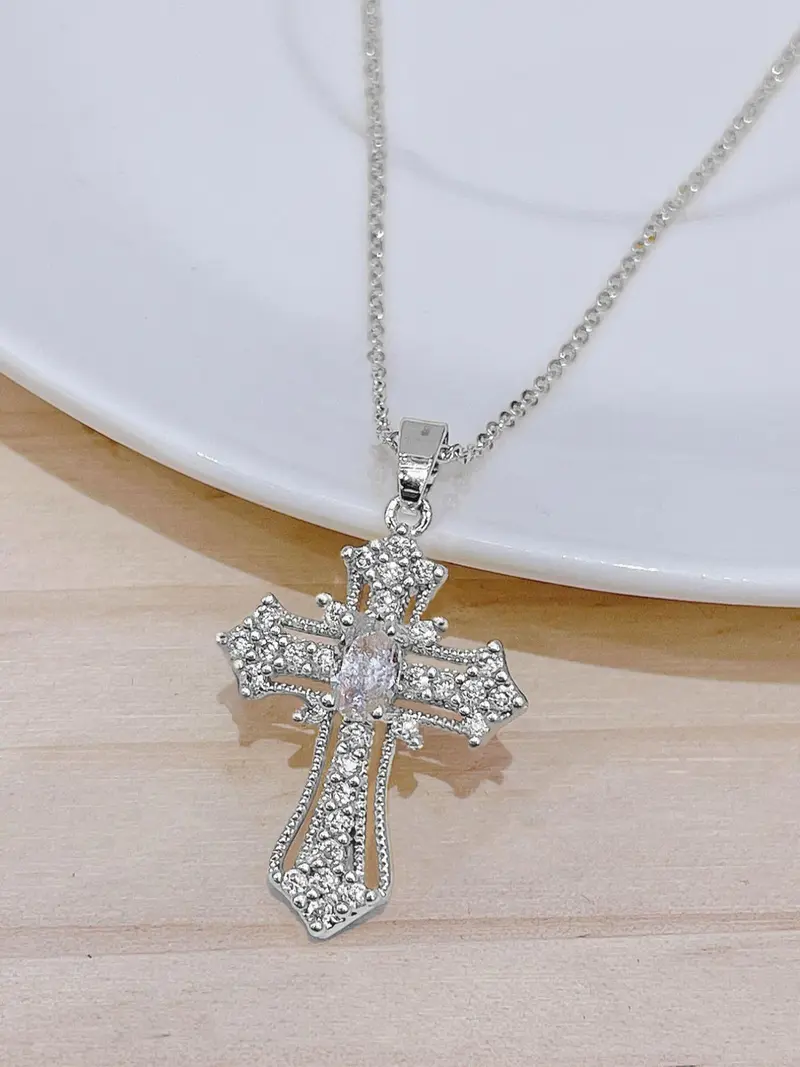 Rhinestone Cross Necklace