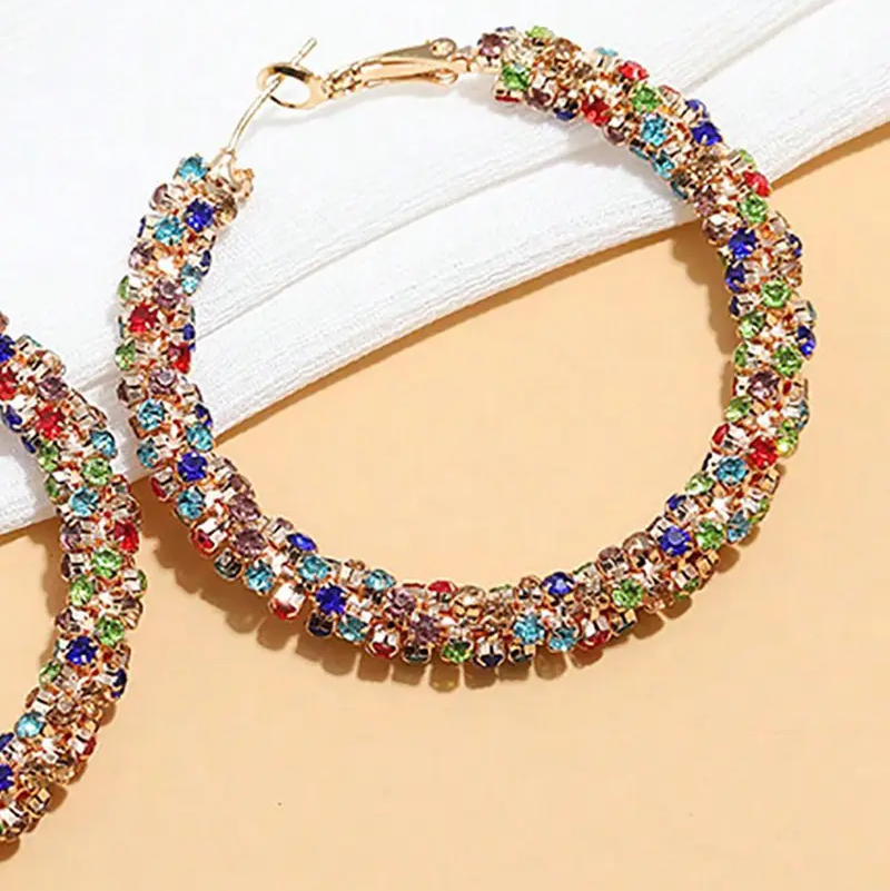 Colorblock Rhinestone Earrings