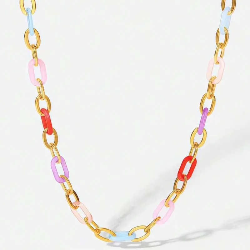 Alternating Color Paperclip Necklace
