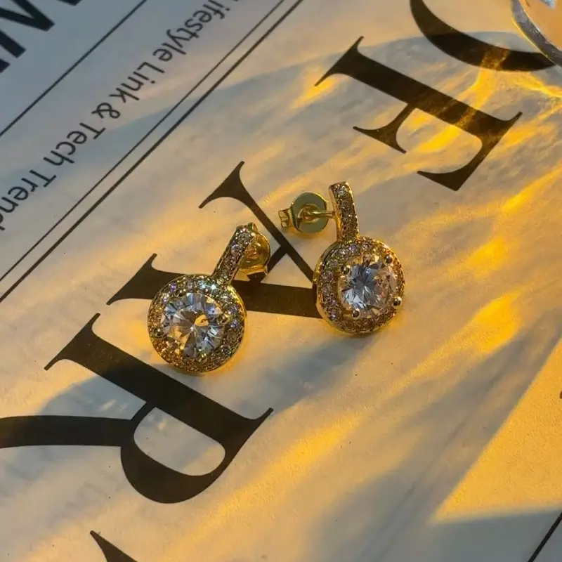 Double Layer Zirconia Stud Earrings