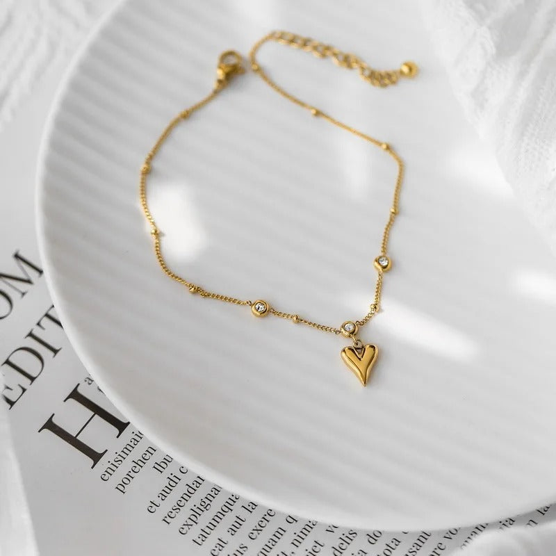 Beaded Love Ornament Anklet