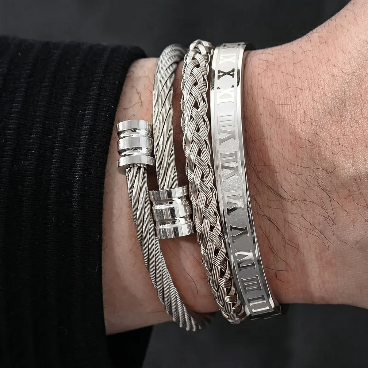 3pc Numeral Bracelet Stack
