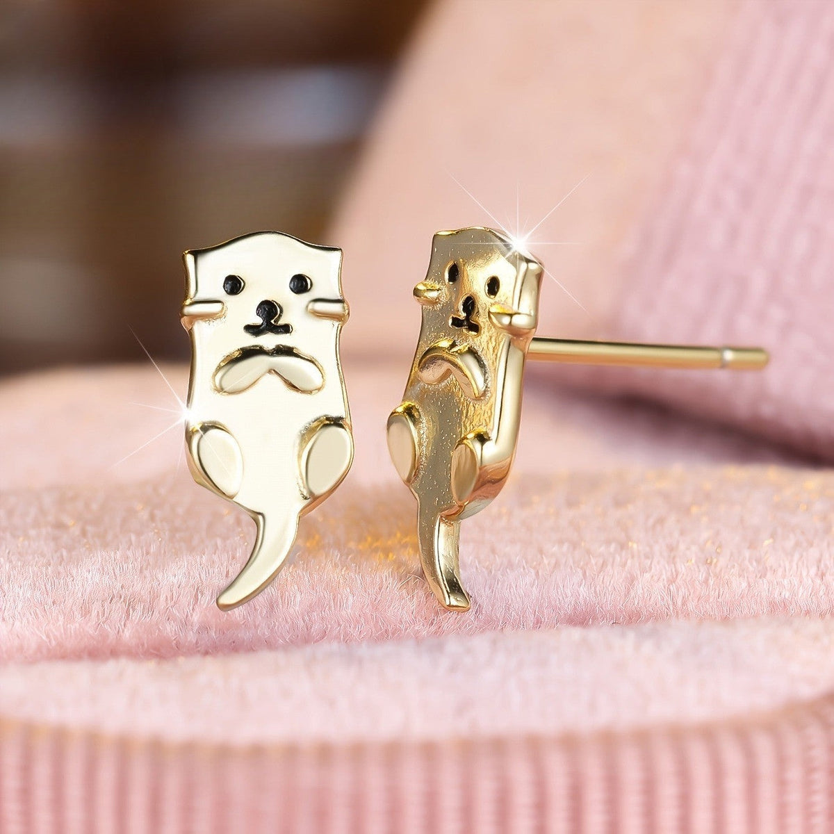 Playful Otter Stud Earrings