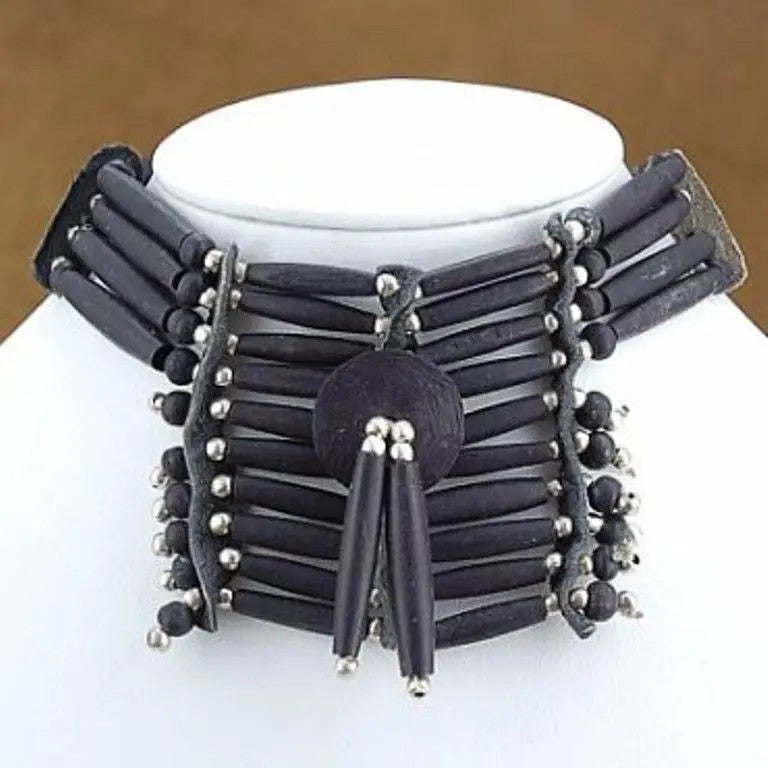 Bone Bead Choker Necklace