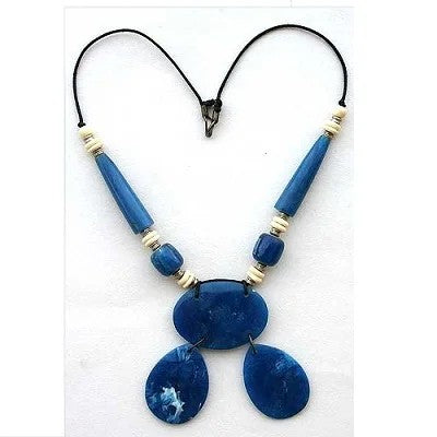 Blue Resin Drop Necklace