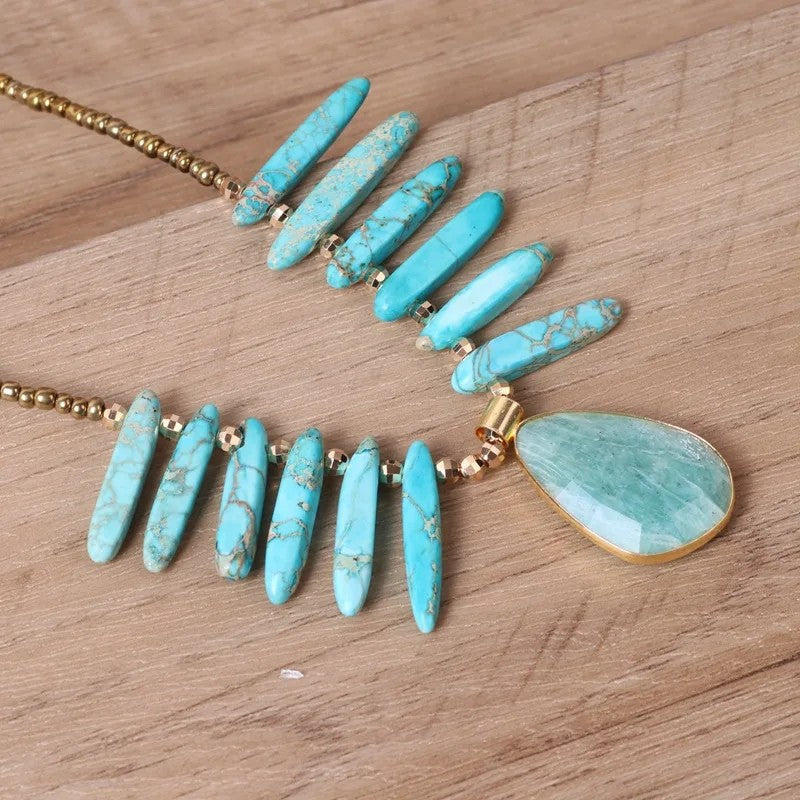 Turquoise Stone Statement Necklace