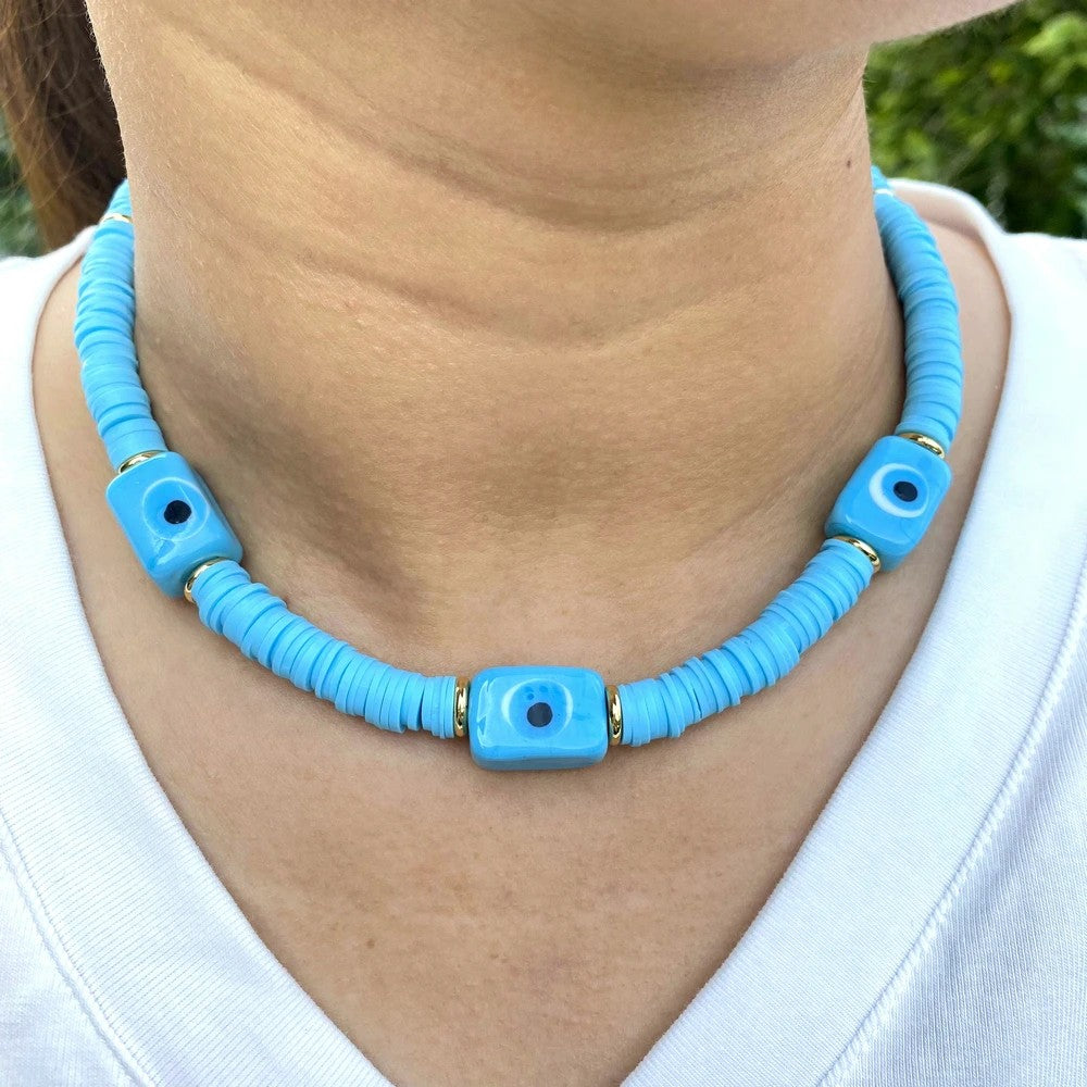 Blue Balloon Dog Necklace
