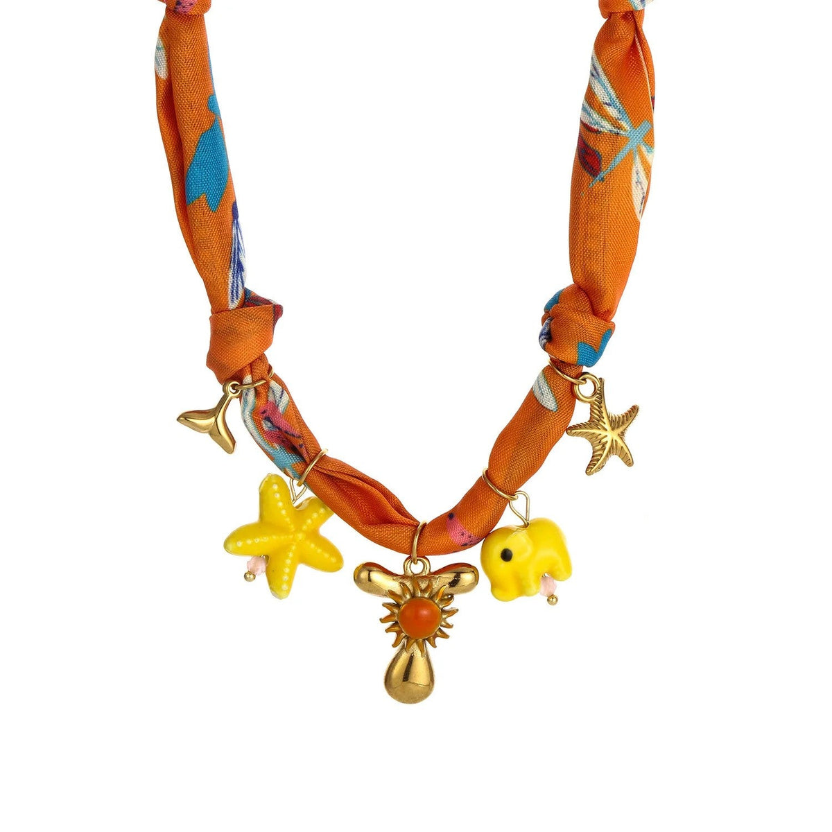 Initial Scarf Charm Necklace