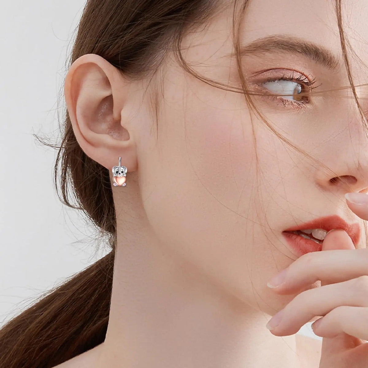 Puppy Heart Leverback Earrings