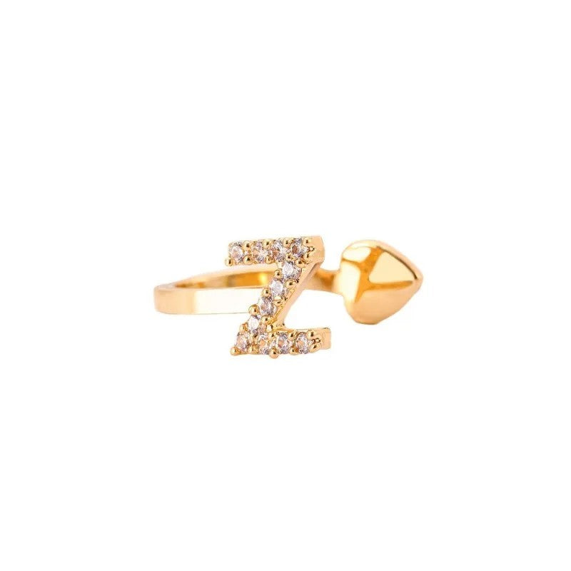 Crystal Initial Ear Cuff