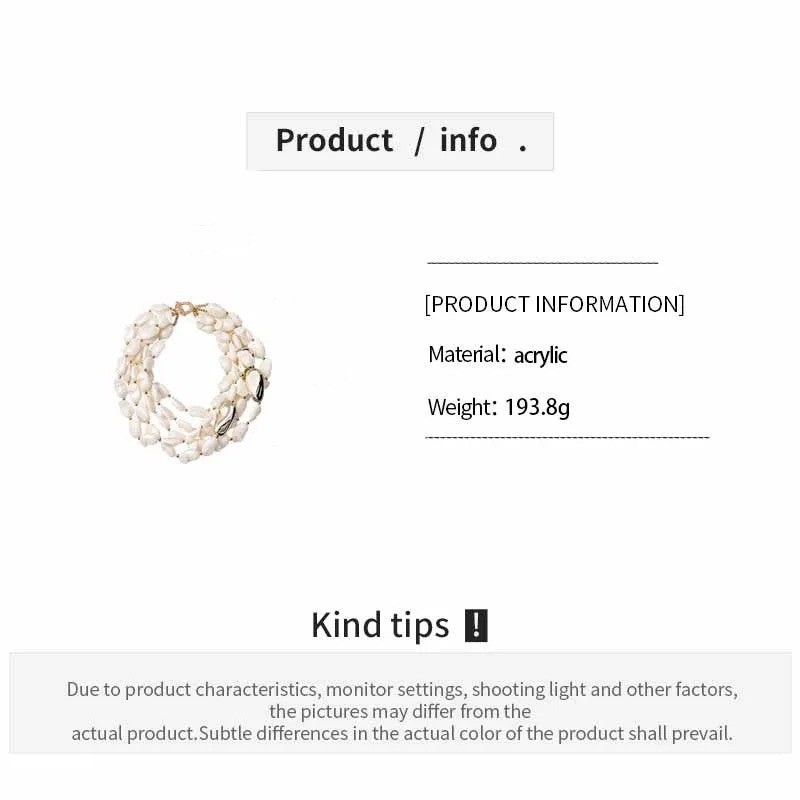 White Baroque Bead Statement Necklace