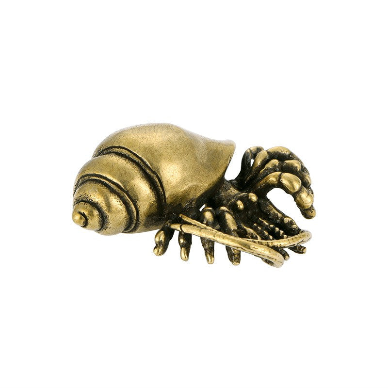 Hermit Crab Brass Figurine