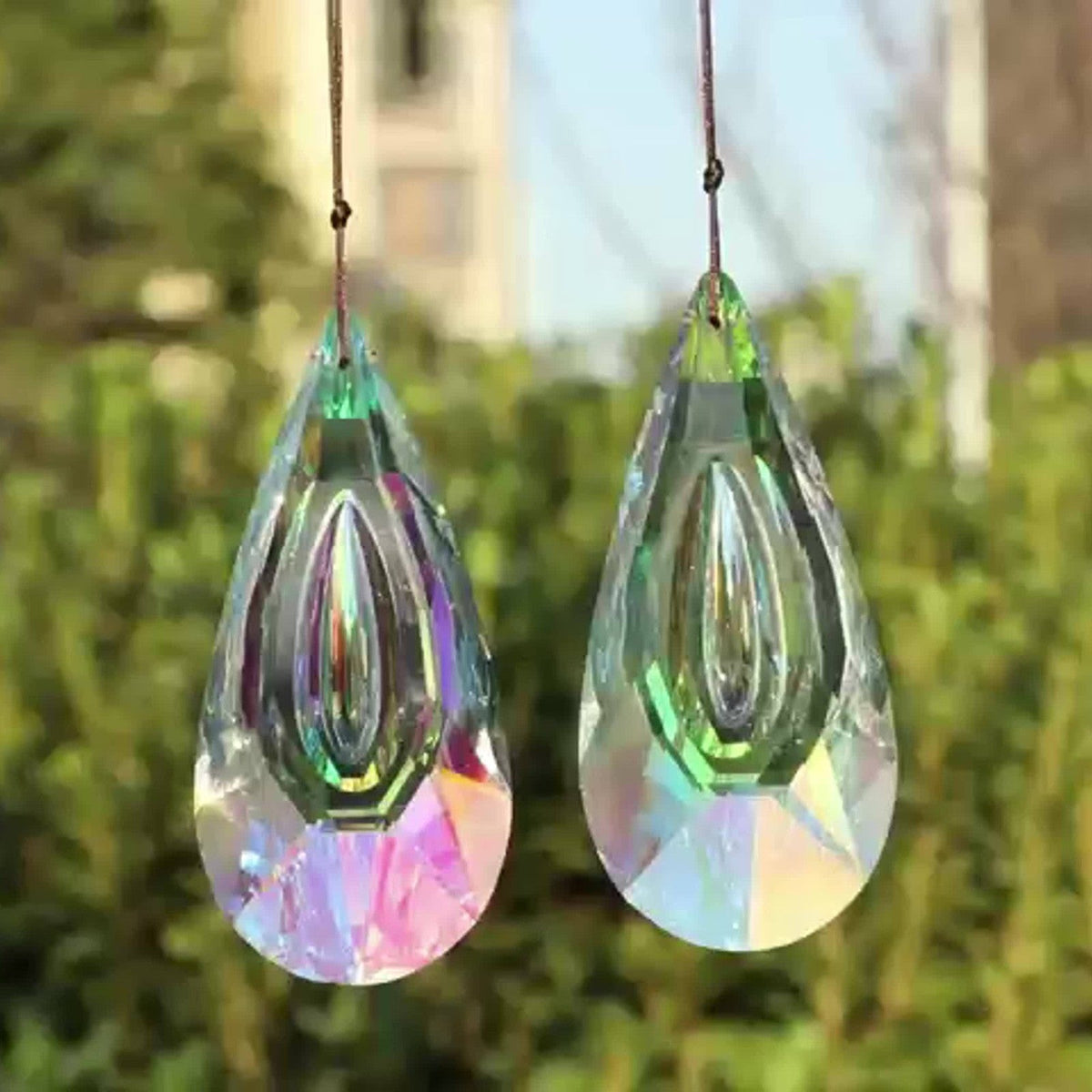 Faceted Rainbow Glass Suncatcher