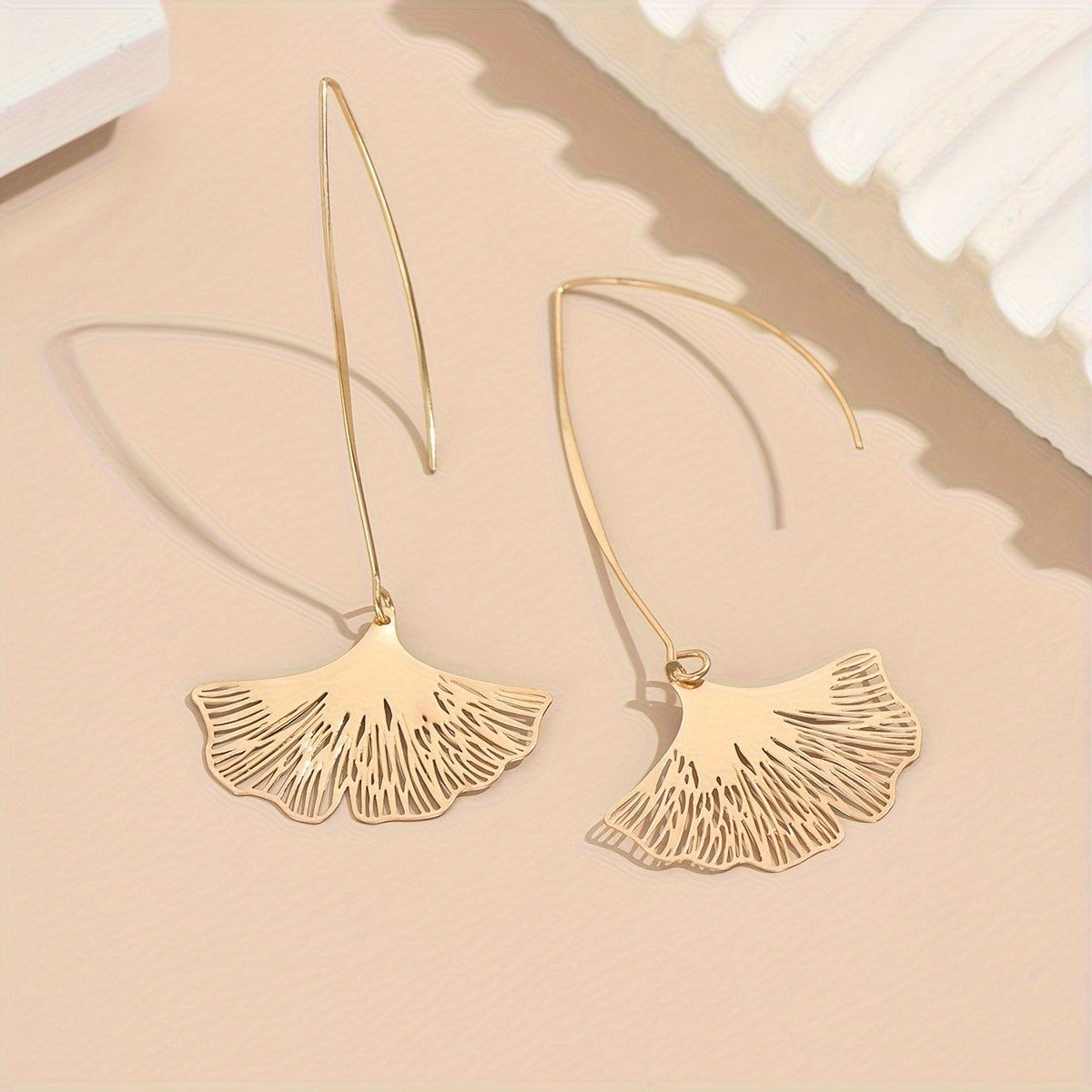 Ginkgo Leaf Drop Earrings