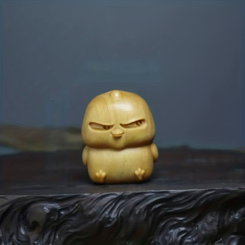 Carved Wood Chick Figurine