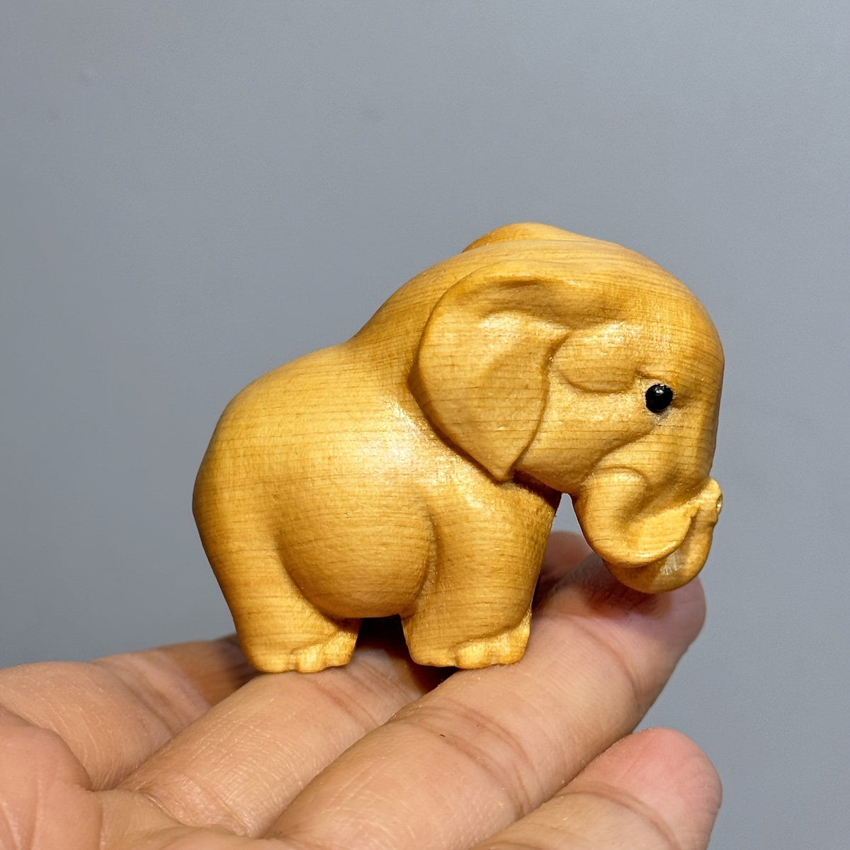 Handcrafted Wood Elephant Figurine