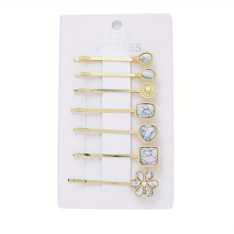 Turquoise Stone Hair Clip Set