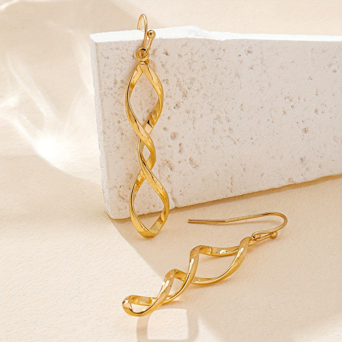 Twisted Spiral Drop Earrings