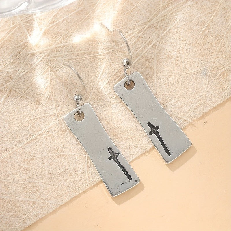 Cross Bar Drop Earrings