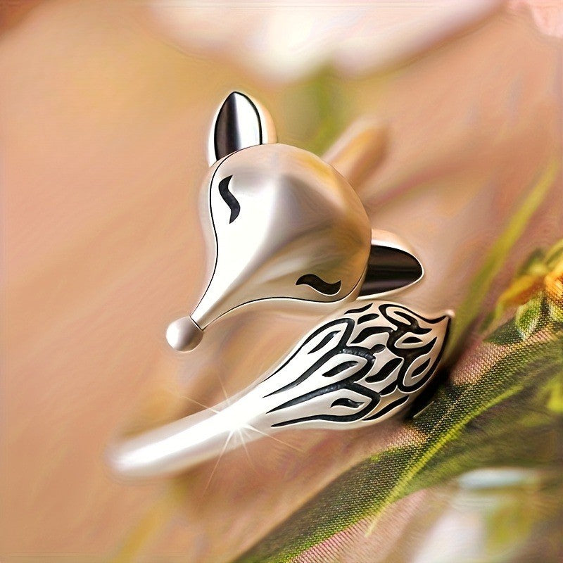 Engraved Fox Wrap Ring