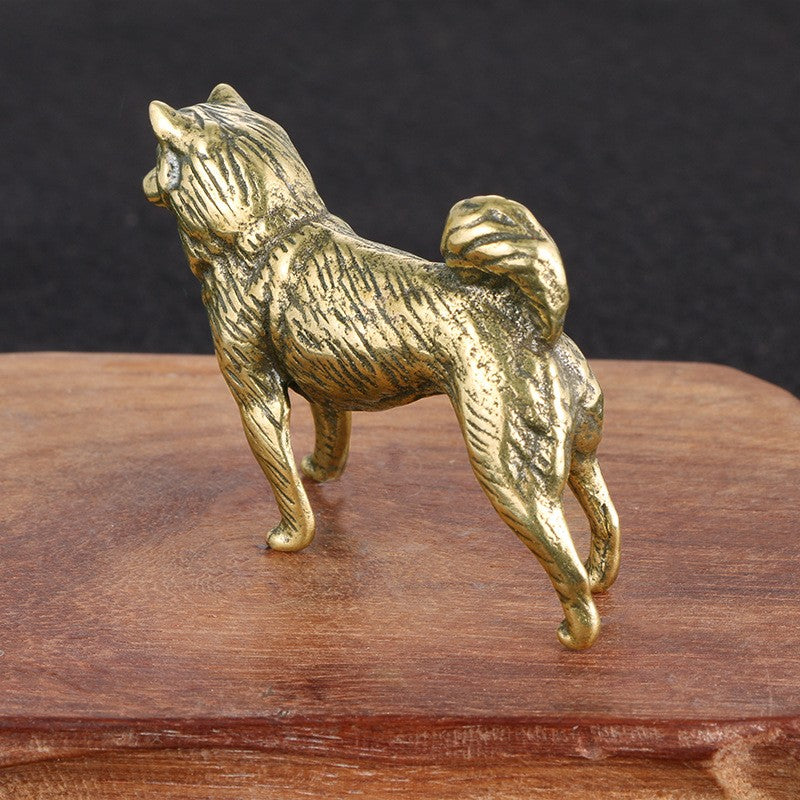 Textured Brass Dog Figurine