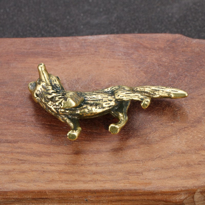 Vintage Brass Fox Figurine