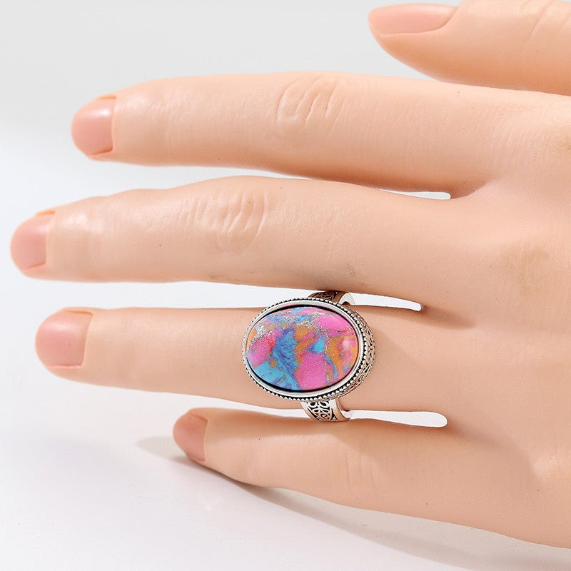 Pink Mosaic Filigree Ring