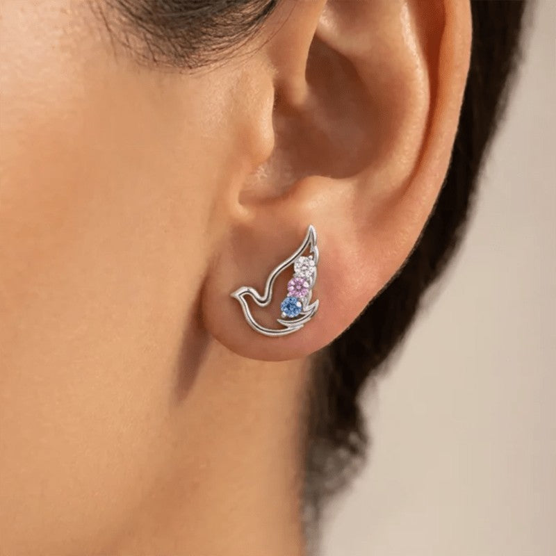 Colorful Dove Stud Earrings