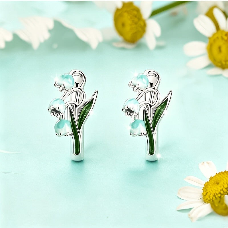 Lily of the Valley Hoop Earrings