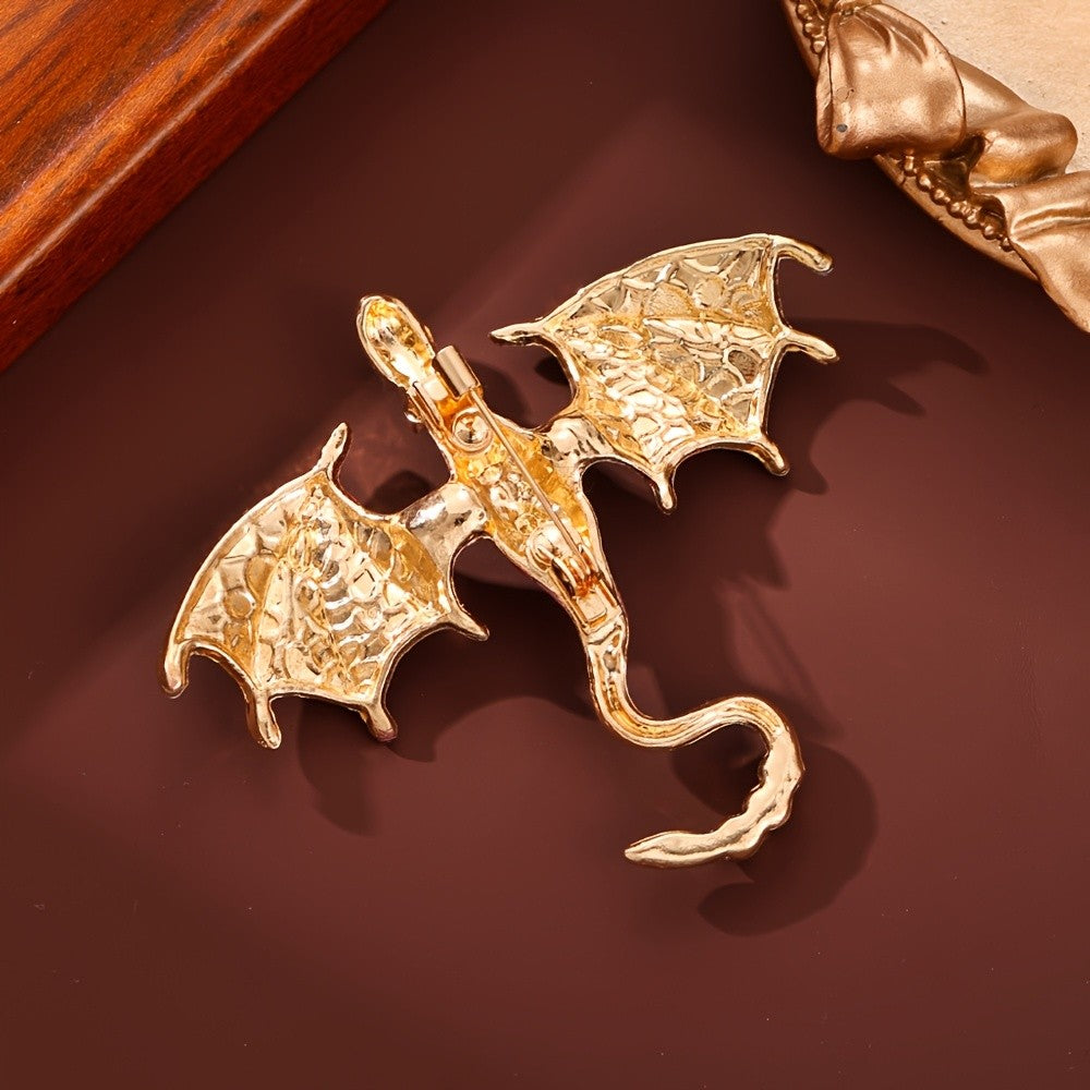 Blue Floral Dragon Brooch