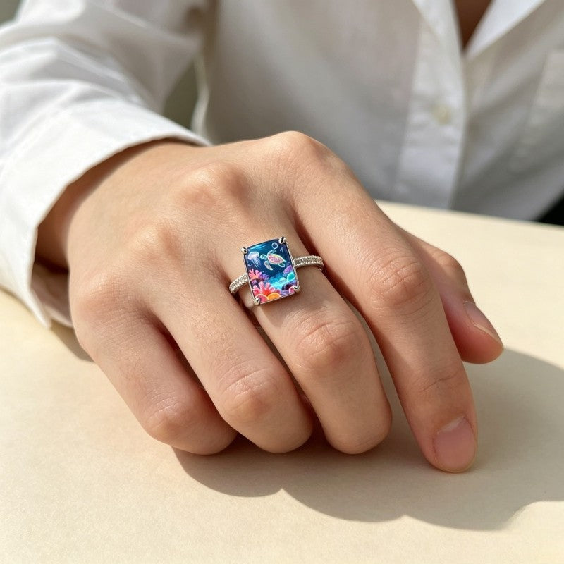 Ocean Life Square Ring