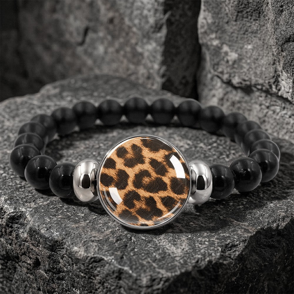 Leopard Print Beaded Bracelet