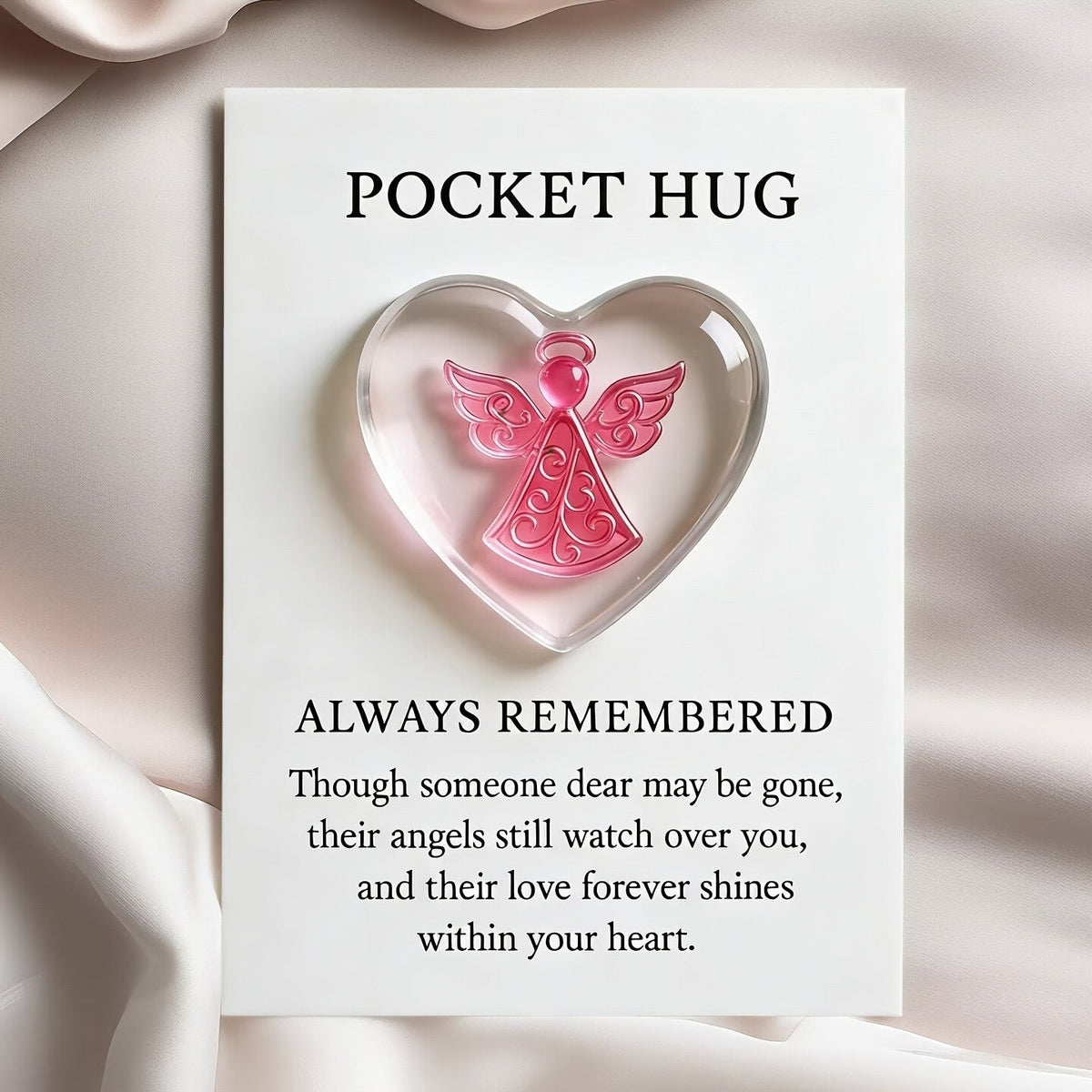 Pink Angel Heart Pocket Hug