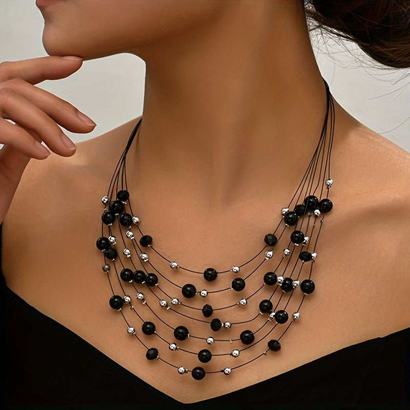 Colorful Bead Layered Necklace