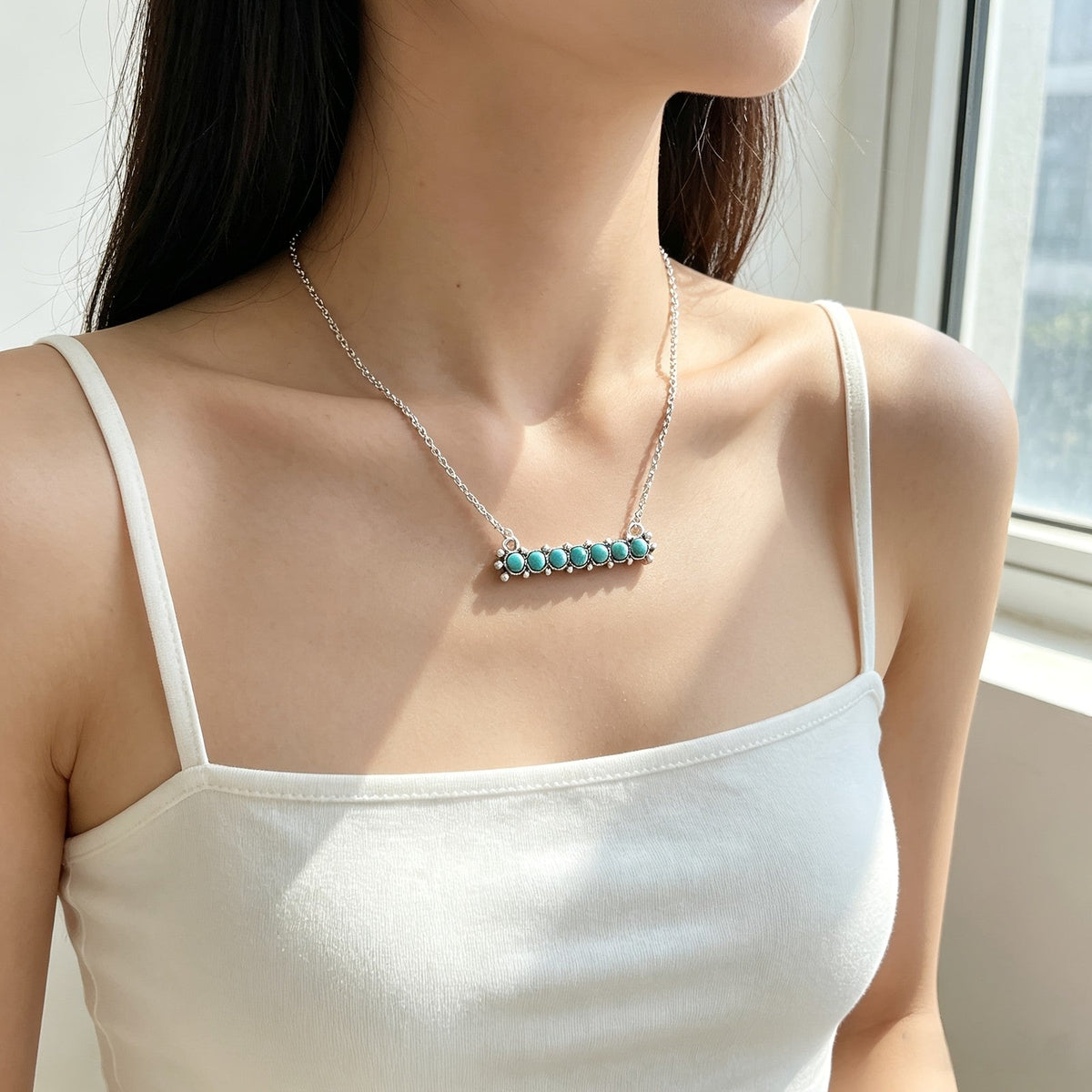 Turquoise Bar Necklace