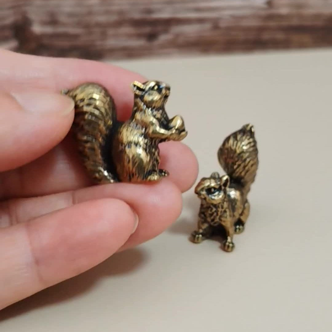 Brass Squirrel Figurine Set