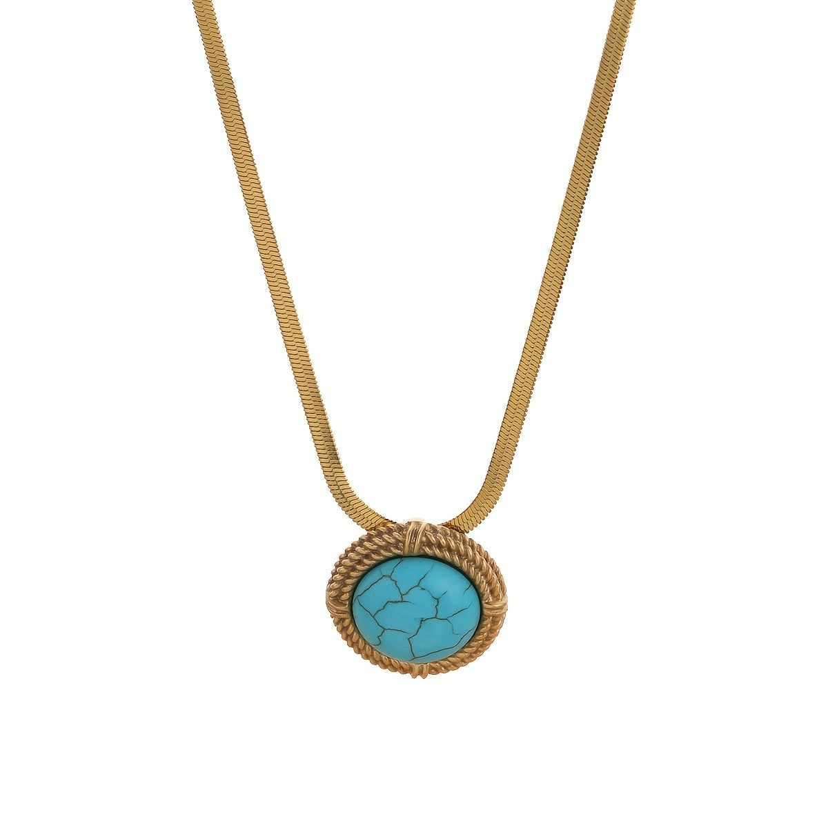 Turquoise Rope Circle Necklace