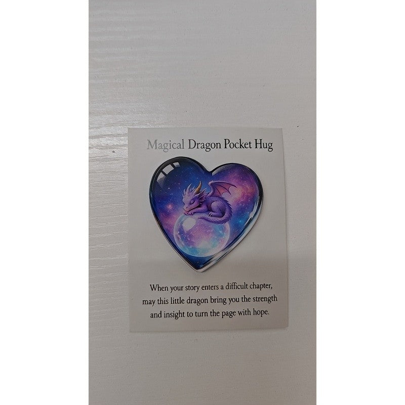 Galaxy Dragon Heart Pocket Hug Card